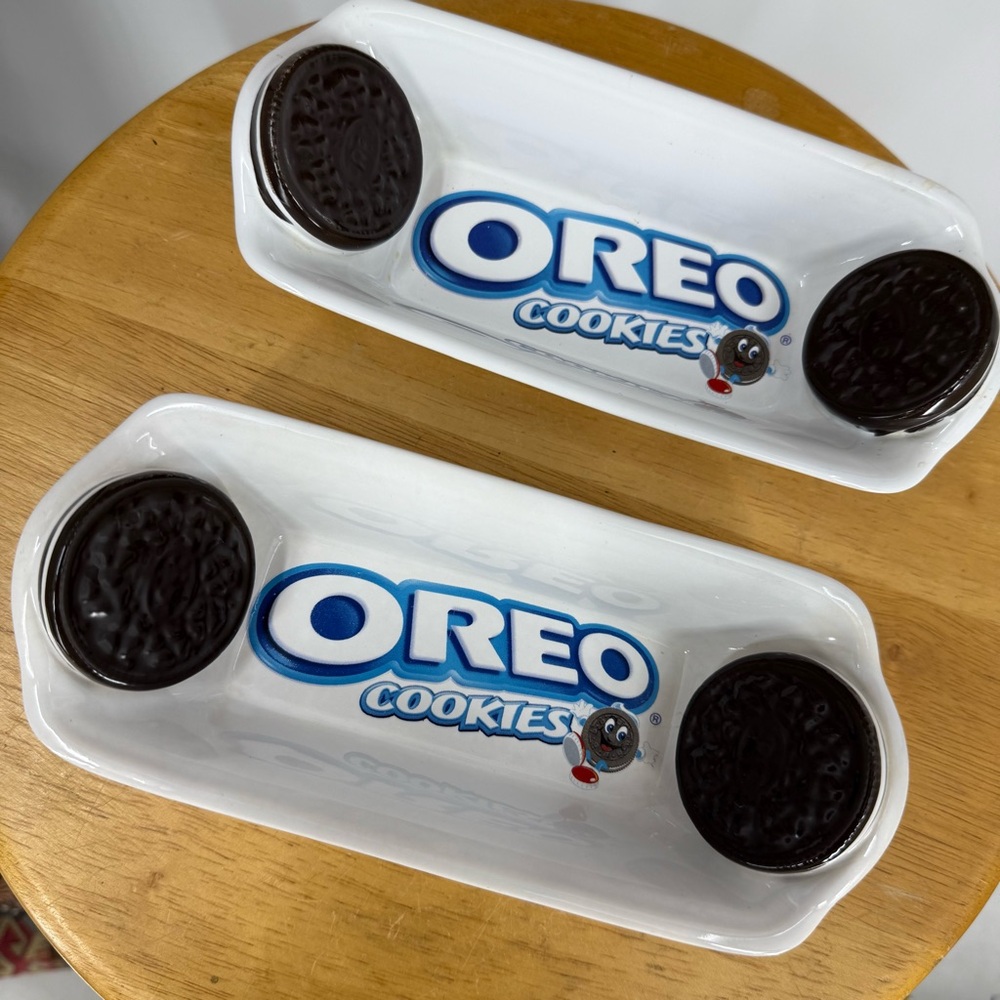 Oreo Cookie Ceramic Sunday banana split serving dish set of two